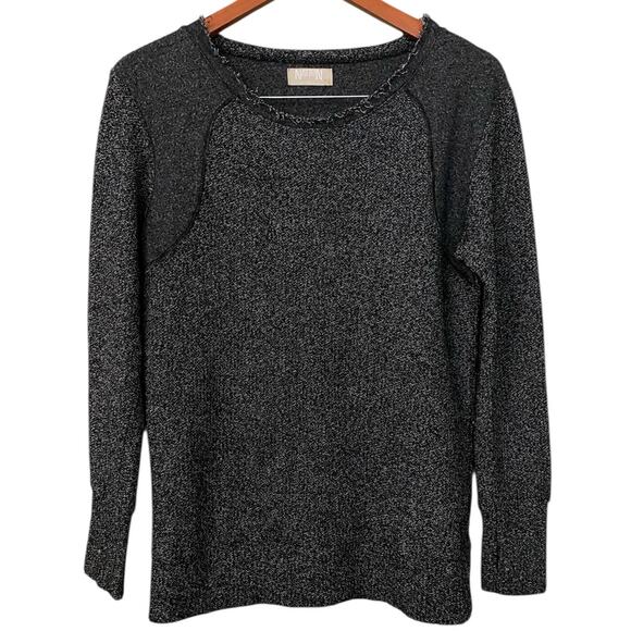 Nation LTD Sweaters - Nation LTD Crewneck Sweater XS/Small Dark Gray Marled Knit Long Sleeve Fisherman